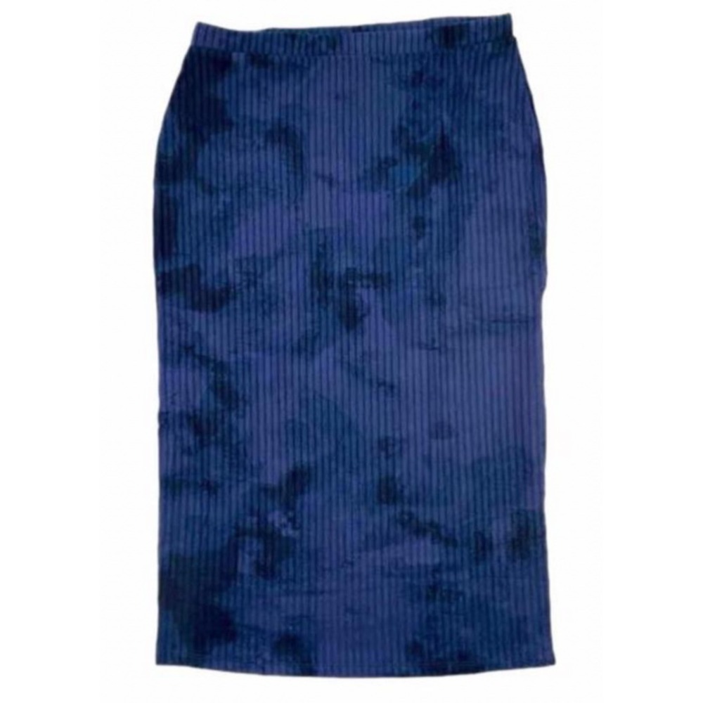 Lularoe Womens Skirt Size 3XL‎ Violet Midi Blue Tie Dye Ribbed Pencil NWT